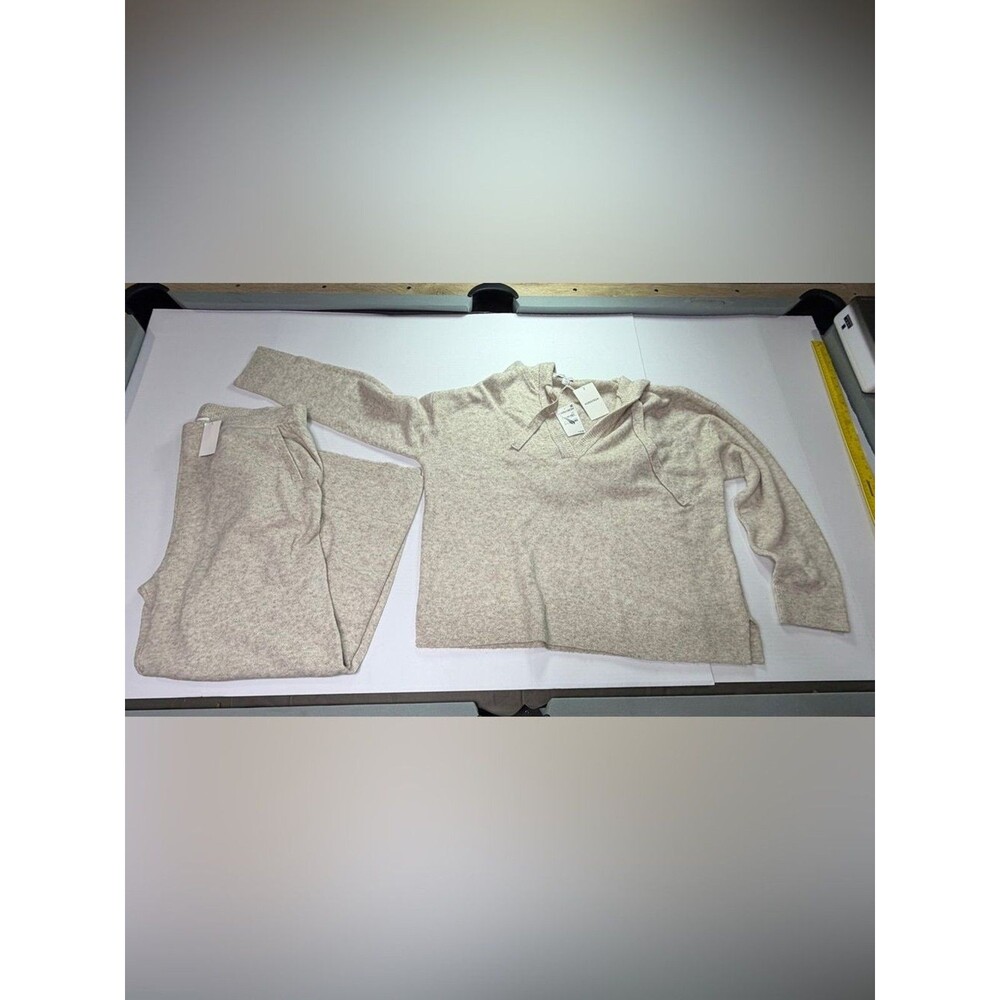 NWT Nordstrom Lounge Set XL Beige Heather 2 Piece Hoodie Pants